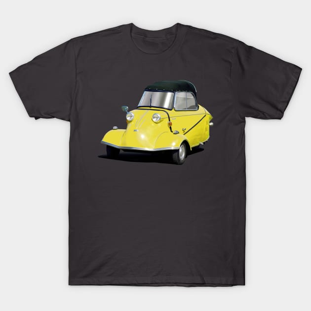 Messerschmitt bubble car in yellow T-Shirt by candcretro